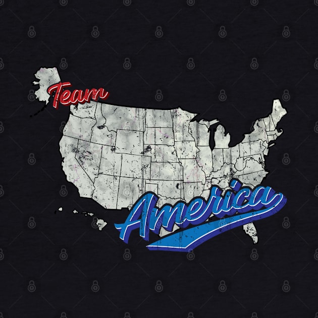 Team America lettering over USA map by Finji